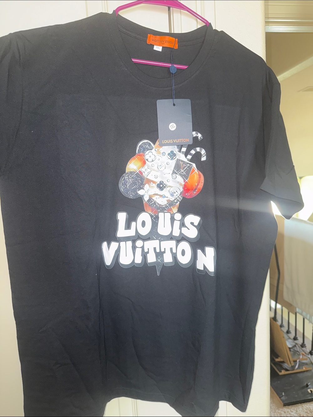 Black Short-Sleeve Graphic Logo Tee